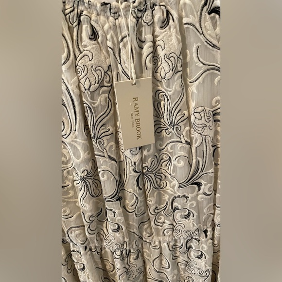 Ramy Brook silk mini dress black and white switl nwt S - Picture 5 of 8